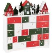 J-Line - Deco Winter Led Kast+huizen Hout Mix - 38x10.5x41cm