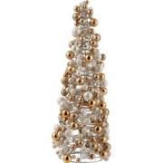 J-Line - Kegel Mini Kerstballen Ecru/goud Small - 20x18x45cm