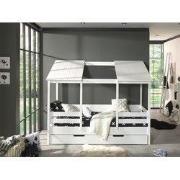 LUCEVI - Housebed 09 Huisbed + Rolbed - Wit - 90x200 cm