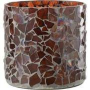 J-Line - Windlicht Mozaiek Glas Bruin Large - 16x16x16.5cm