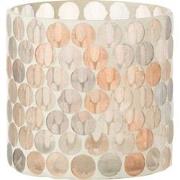 J-Line - Windlicht Mozaiek Cirkel Glas Wit/oranje Large - 15x15x15cm