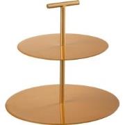 J-Line - Voedselstand Rond Metaal Oker - 25.5x25.5x23.5cm