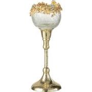 J-Line - Theelichthouder Viane Metaal/glas Goud/transparant Small - 8x...