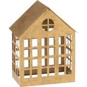 J-Line - Kaarshouder Huis Delta Ijzer Goud - 22.5x15x28cm