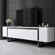 TV Meubel Wit Yildiz 180x50x30 - Zwart Frame