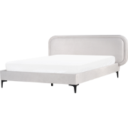 Beliani SUZETTE - Tweepersoonsbed-Grijs-Fluweel