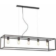 KAGO antiek koper pendel rechthoek 5xE27 150cm