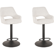 LABEL51 Barkruk Fer - Wit - Boucle - 47 x 45cm - set van 2
