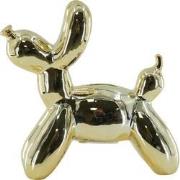 Ornament- Money Bank Balloon Dog- Ceramics- Gold-17x7x17cm