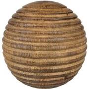 Clayre & Eef Kerstbal  Ø 8 cm Bruin Hout Kerstboomversiering