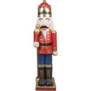 Clayre & Eef Beeld Notenkraker 120 cm Rood Blauw Polyresin Kerstdecora...
