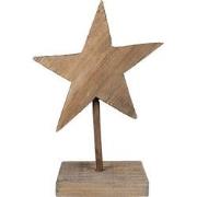 Clayre & Eef Decoratie Beeld Ster 15x8x21 cm Bruin Hout