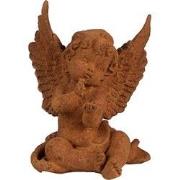 Clayre & Eef Decoratie Beeld Engel 11 cm Bruin Polyresin Religious scu...