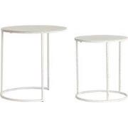 Light & Living - Bijzettafel SADAR - Ø52x46cm - Wit - Set van 2