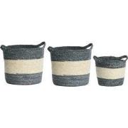 Light & Living - Mand KILKEE - Ø40x40cm - Blauw - Set van 3