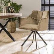 Hoyz - Velvet Armstoel - Champagne - Draaibaar - 2 Stuks