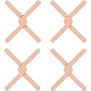 Krumble Opvouwbare siliconen pannenonderzetter - Roze - Set van 4