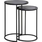 Light & Living - Bijzettafel TALCA - Ø40x60cm - Zwart - Set van 2
