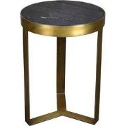 Livingfurn - Salontafel Glennis - Zwart Goud - 40x40x55cm - Marmer