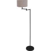 Mexlite - vloerlamp - Bella - zwart - linnen metaal - Ø 45cm - E27 - 3...