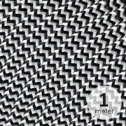 Strijkijzersnoer 3-aderig - per meter - zig-zag zwart/wit