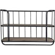Clayre & Eef Wandrek  66x20x44 cm Zwart Metaal Rechthoek Muurrek