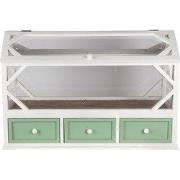 Clayre & Eef Decoratie kweekkastje  76x33x51 cm Wit Groen Hout Glas Re...