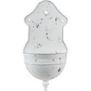 Clayre & Eef Planthouder  24x10x47 cm Wit Grijs Metaal Hangpot