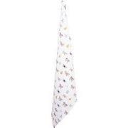 Clayre & Eef Theedoek  50x70 cm Beige Roze Katoen Vlinders Keukenhandd...