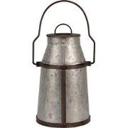 Clayre & Eef Decoratie Melkbus  26 cm Grijs Bruin Metaal Melkkan
