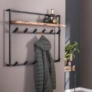 Hoyz - Kapstok Air Solid - 12 Haken - Hoedenplank - Massief Acaciahout...