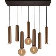 Taboron 7L hanglamp 4xGU10 (excl) 3xE27 (excl) zwart + geborsteld bron...