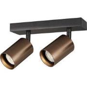 Tabora 2L GU10 (excl) zwart + geborsteld brons, spot