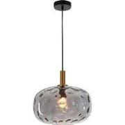OKIRU Pendel E27 Goud + as grijs glas Ø300mm