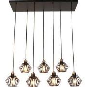 SHURU 7x E27 pendel zwart+koper
