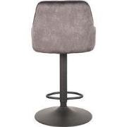 LABEL51 Barkruk Fender - Antraciet - Velours - Zithoogte 64-84