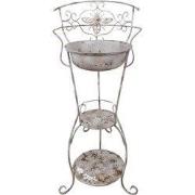 Clayre & Eef Decoratieve Wastafel 48x42x108 cm Wit Bruin IJzer Tuindec...