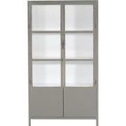 Vitrinekast Stone/Wit - Metaal - 100x43x180cm - Big - Giga Meubel