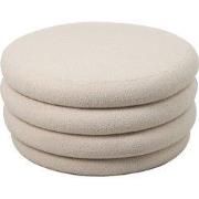 Poef Stof Beige - Met Opbergruimte - 79x79x38cm - Gilbert