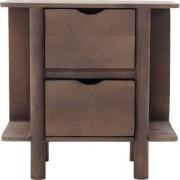 Nachtkastje Donkerbruin Mangohout - 60x38x60cm - 2 Lades - Xavier