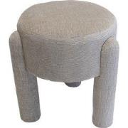 Poef Beige Stof - 44x44x42cm - Yara