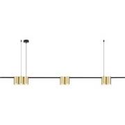 ISE Pendel 7x GU10 excl 1500mm geborsteld goud + zwart