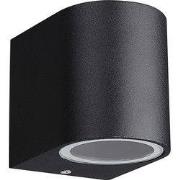 Filip wandlamp rond IP54 zwart 81mm GU10 (excl) max 35Watt