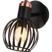 RAGA Wand licht 1x E14 zwart / brons + schakelaar