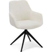 Eetkamerstoel Stof Wit - Incl. Armleuning - Zithoogte 49 cm - Helena -...