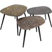 Salontafel Vierhoek Metaal - 62x51x42cm - Set Van 3 - Patina