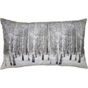 Clayre & Eef Kussenhoes  30x50 cm Grijs Polyester Rechthoek Boom Sierk...