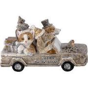 Clayre & Eef Beeld Dieren 15x7x9 cm Grijs Beige Polyresin Dieren Kerst...