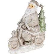 Clayre & Eef Beeld Kerstman 12x6x14 cm Zilverkleurig Polyresin Kerstde...