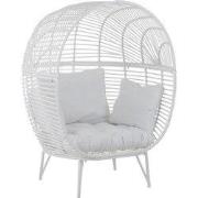 J-Line - Loungestoel Ovaal Staal Wit - 117x110x151cm